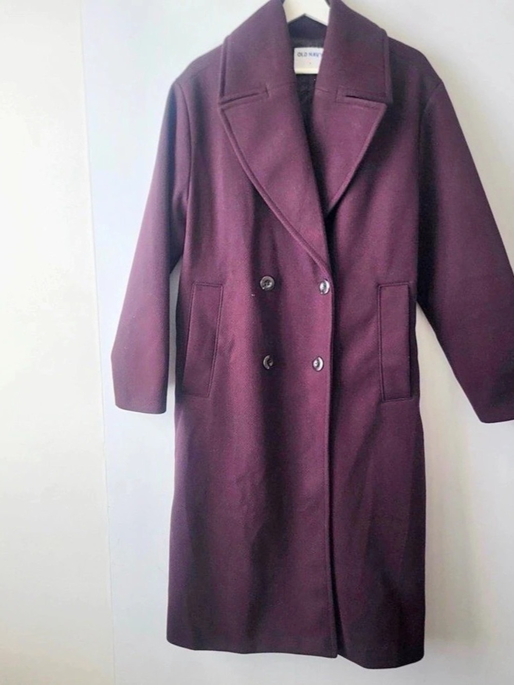 Old Navy Women's Double-Breasted Coat in Purple Size Large
